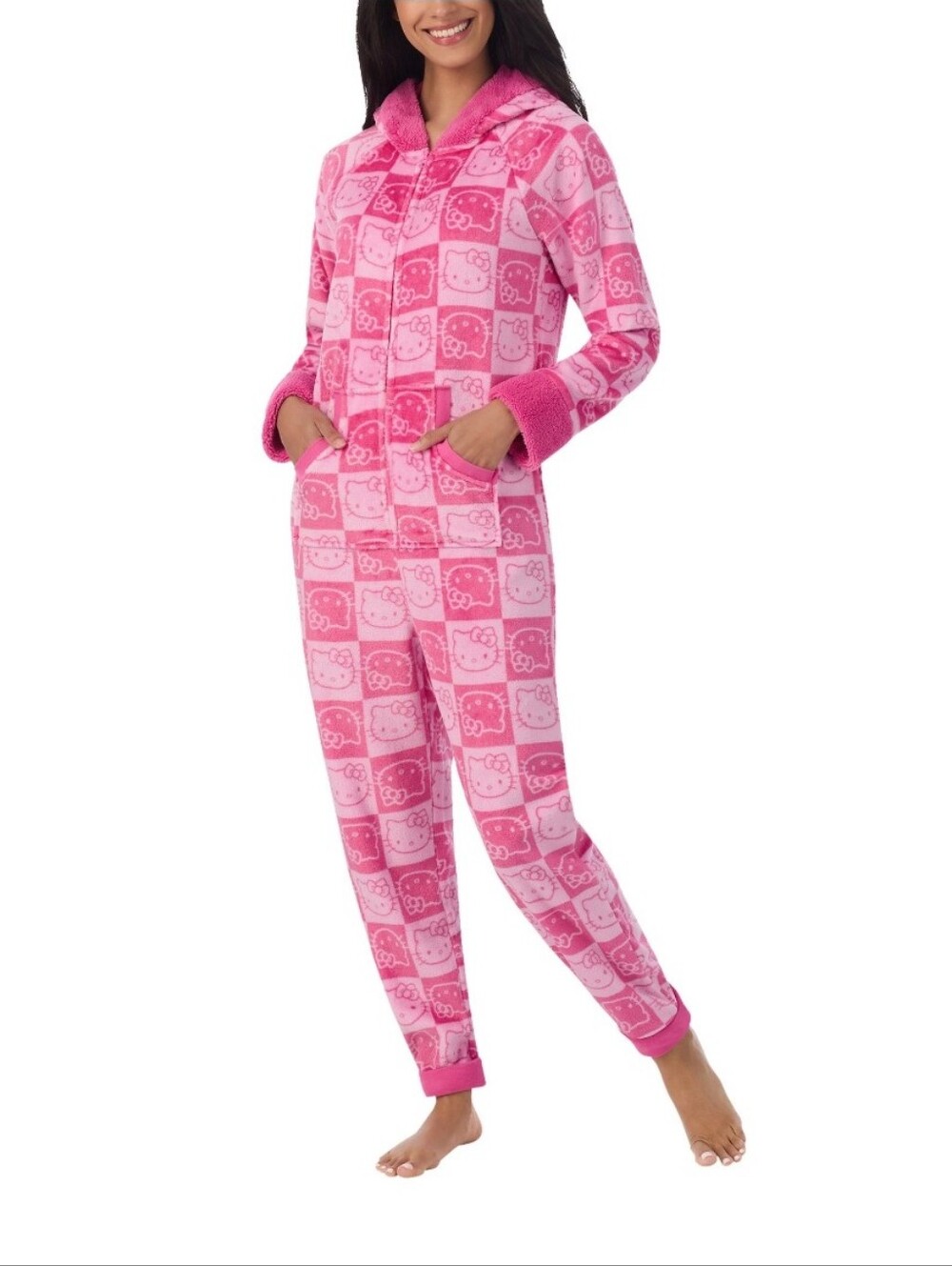 NEW! Hello Kitty Pink One Piece Pajama Size S - Picture 3 of 8